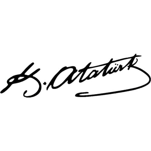 LLY-0556 Personalized Car Stickers for Turkey Mustafa Kemal Ataturk Signature Sticker PVC Cars Motorcycle Waterproof Decals