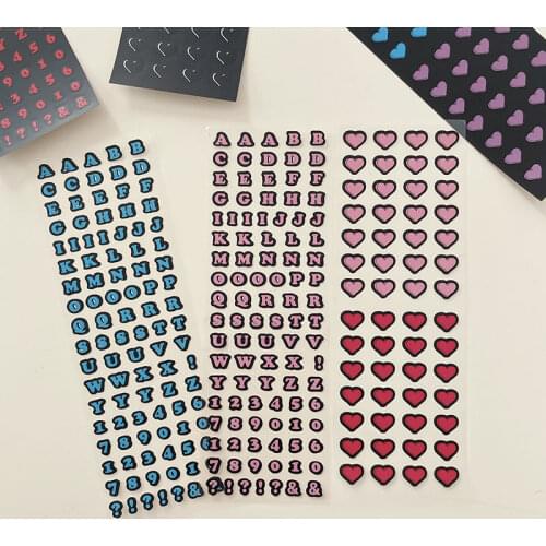 Cute Alphabet Heart Seal Stickers Ins DIY Scrapbooking Journal Stationery Diary Photo Album Kawaii Letter Decoration Stickers
