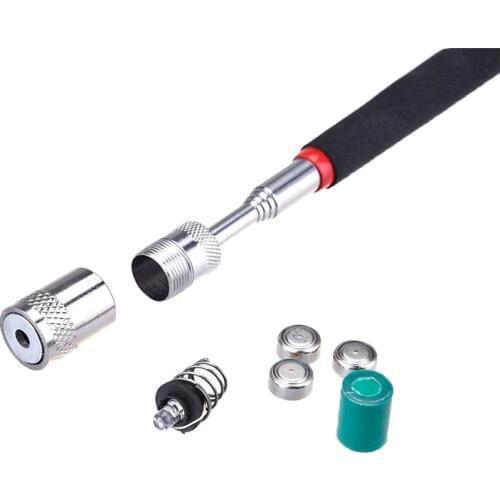 NEW Telescopic Extension Rod Automobile Metal Strong Magnetic Pickup With LED Light Tire Repair Tools