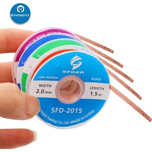 2pcs/lot Desoldering Braid Solder Remover Wick 1.5-3.5mm 1.5M Soldering Wire Sucking Tin Absorption Line for BGA Repair Tool
