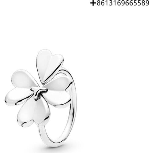 100% 925 Sterling Silver Original Engraving 1:1 Rotating Four-Leaf Clover Ring Factory Direct Batch Free Shipping