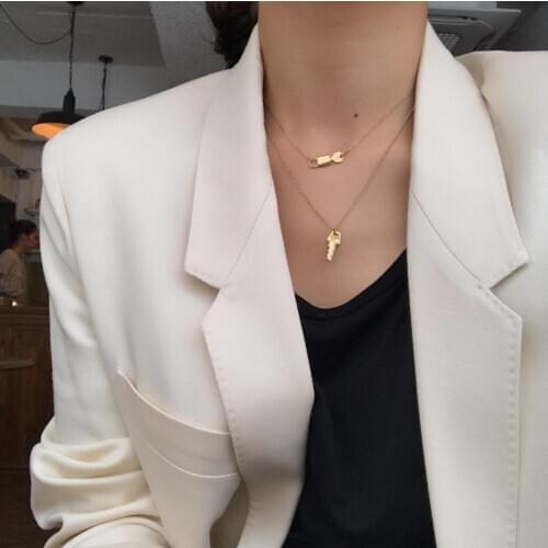 Key Lock Pendant Necklace For Women Girls 2021 Fashion Chocker Women Neck Jewelry Wholesale Factory Cheap Price Drop Shipping