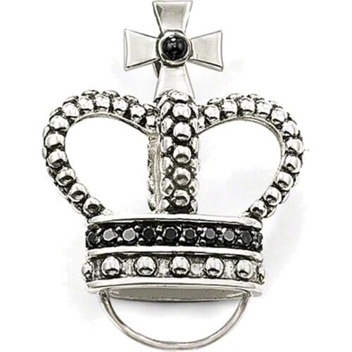 Silver Plated Zirconia Crown Charms Carriers Fit Bracelets Necklace, Most Fashion Accessories Jewelry Soul Gift For Women Men