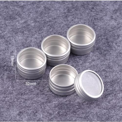 10g Empty Aluminium Cosmetic Container Tin Luxury Round Window Aluminum Jar Can Nail Decoration Crafts Pot Bottle SN3765