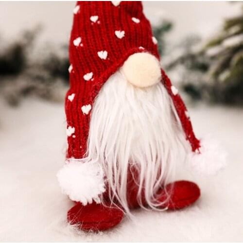Handmade Christmas Gnome Decoration Swedish Figurines Sitting Long Hat Elf Doll