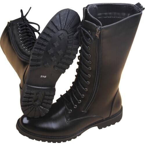 Autumn Winter Boots Outdoor Casual Leather Boots Plus Velvet Warm Fashion Black Zipper High Tube Snow Boots Men Winter Shoes