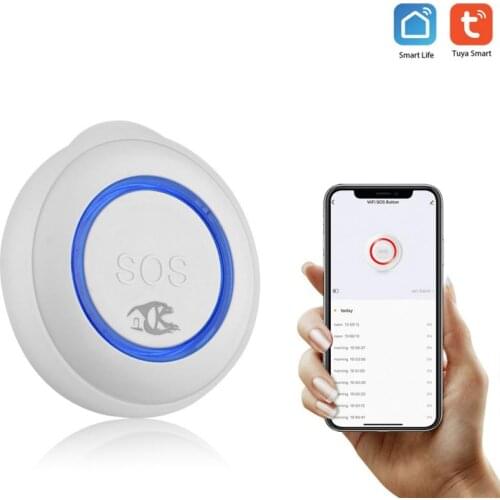 Tuya Smart SOS Button Wifi Emergency Button One-key Alarm Call For Help Button Waterproof Alarm System Elder SOS Tracker