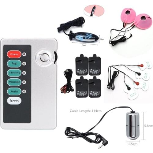 SM Strong Electro Shock Anal Vagina Plug Jump Eggs Electro Stimulate Nipple Pads Bdsm Sex Medical Themed Toys Female Masturbator