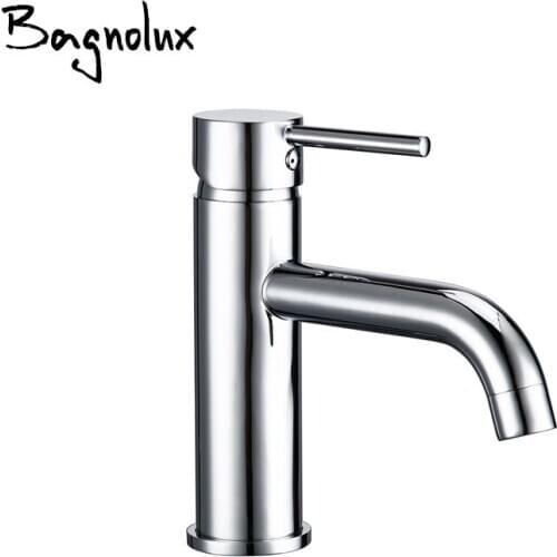 Bagnolux Bathroom Faucets Chrome Color Basin Mixer Tap Bathroom Faucet Hot and Cold Chrome Finish Brass Toilet Sink Water Cran