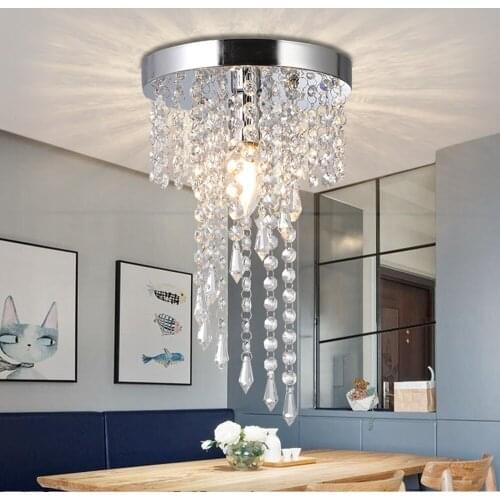 Modern Ceiling Lights Crystal Lampshade Plafonnier Home Living Room Bedroom Decor Round Ceiling Lamp LED Chandelier Lighting