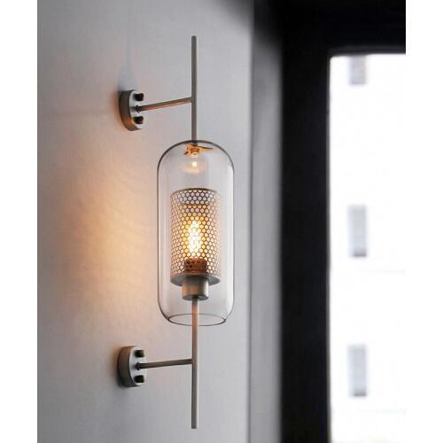 Modern Glass Arandela Sconce Nordic Wall Lamp Stair LED Light Fixtures Iron Bedroom Wandlamp Bathroom Back Mirror Lights