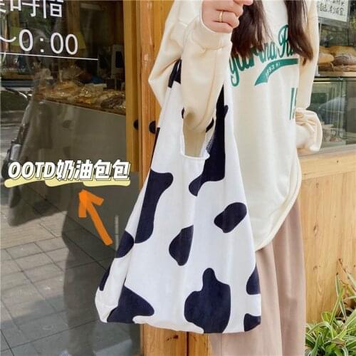 Women Corduroy Shopping Bag Female Canvas Cloth Shoulder Bag Environmental Storage Handbag Reusable Foldable Eco Grocery Totes