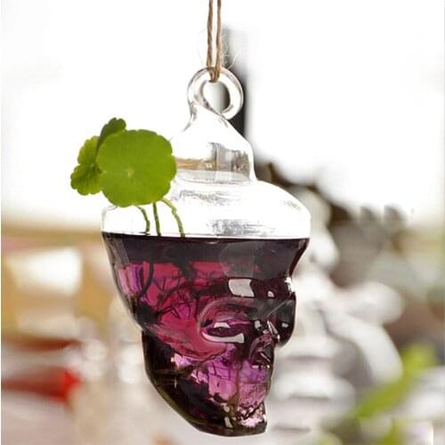 Skull Shape Flower Vases Hanging Glass Vases Flower Pots Planters Home Ddecoration Wedding Decoration Holiday Ggifts