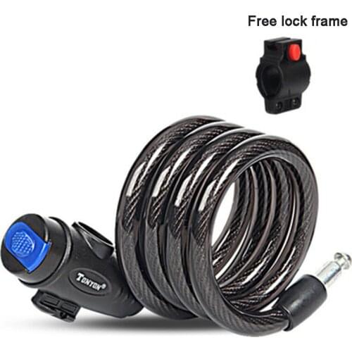 Bicycle Password Lock Mountain Bike Key Lock Steel Cable Chain Riding Equipment Accessories 5-digit Password Bicycle Anti-theft