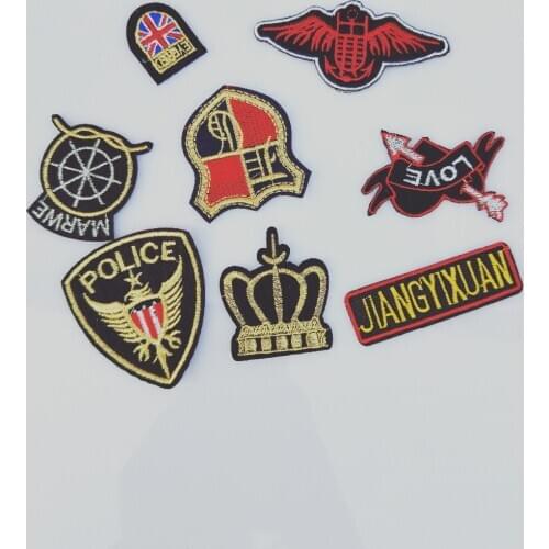 High quality mixture sell patch hot melt adhesive applique embroidery patches stripes DIY clothing accessory patch