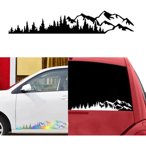 Funny Car Stickers Of Mountain And Tree For Car Rearview Mirror Decal Sticker Auto Body Styling Stickers For Car Decoration