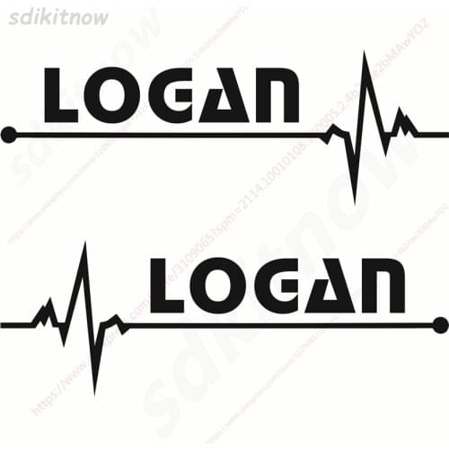 1pair 7x20cm New Heart Car Sports Decal Sticker Styling Windows Door Decoration For Renault logan 1 2 accessories