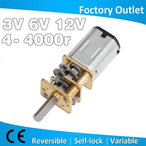12GA N20 DC 3V 6V 12V 4-4000rpm micro Metal Geared Motor for Remote RC smart car Robot model DIY engine Toys Electric door lock