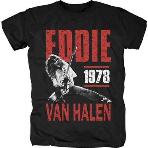 15 Designs Vintage Rock Van Halen Punk Brand Black Shirt Fitness Hardrock Heavy Metal Skateboard Camiseta Rocker Guitar Hero