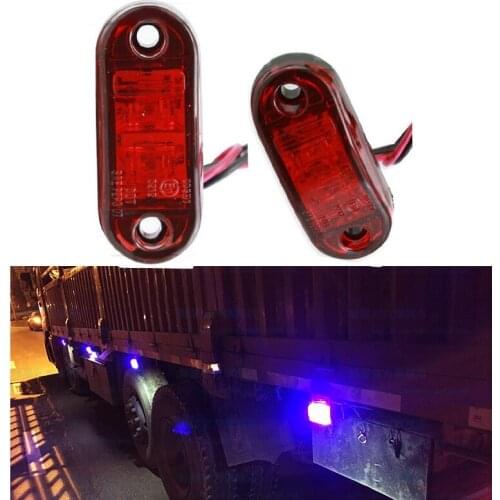 2Pcs 12V / 24V LED Side Marker Lights Car External Lights Warning Tail Light Auto Trailer Truck Lorry Lamps Red White Yellow