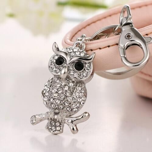 2017 NoEnName_Null new fashion cute owl on the tree twig on the eagle keychain wallet & bag buckle holiday birthday gift