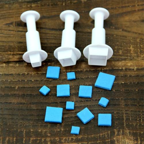 3Pcs/Set Fondant Cake Cookie Cutter Embossed Ejector Stamp Plunger Mold DIY Kitchen Baking Cake Decorating Tools