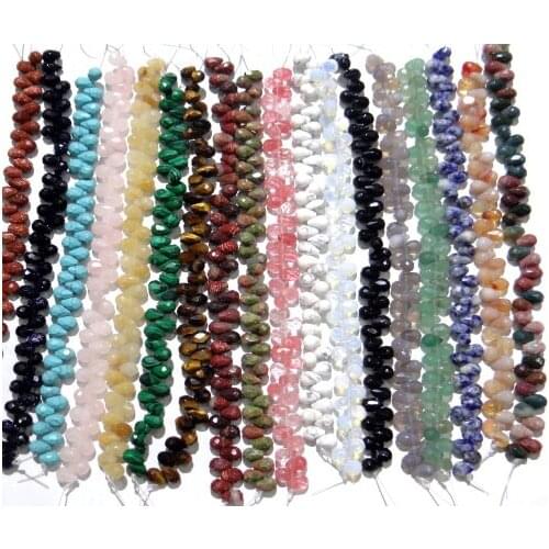 6*9mm Natural stone tiger eye Turquoises Quartz crystal Teardrop beads for Diy Jewelry Making Bracelet Necklace Accessories44pcs