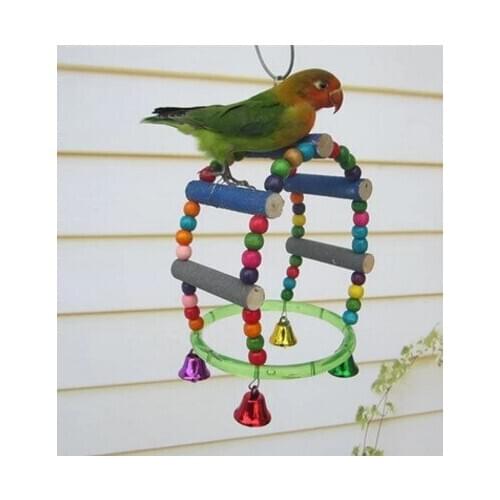 A015 Pet parrot bird toy bird supplies swivel ladder ladder chew toy parrot swing bar ladder elevated station