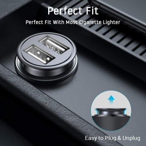 Car Truck Dual 2 Port USB Mini Charger Adapter for iPhone 7 Plus 6 5S 4s Huawei P10 Samsung Galaxy S8 S7 celular Black 12V Power