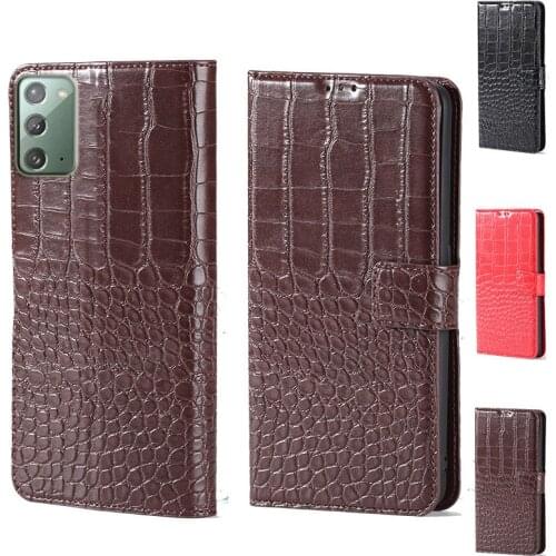 Crocodile design Flip Leather Wallet Phone Case For Samsung Galaxy Note 20 Stand function Phone cover card slot