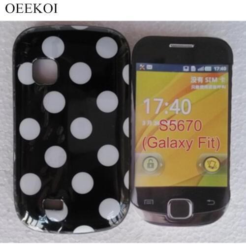 OEEKOI Polka Dot Case Back Cover Case For Samsung Galaxy Fit S5670 Soft Case Free