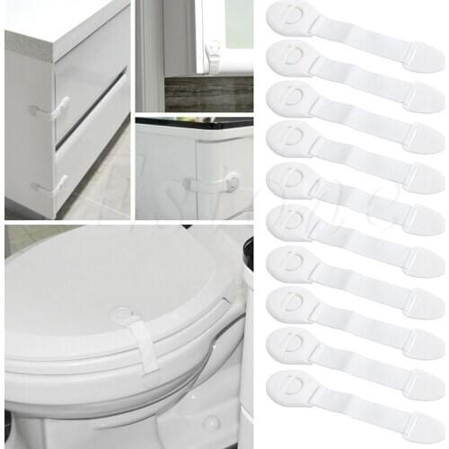 10Pcs double-side adhesive Child Infant Baby Kids Drawer Door Cabinet Cupboard Toddler Safety Locks