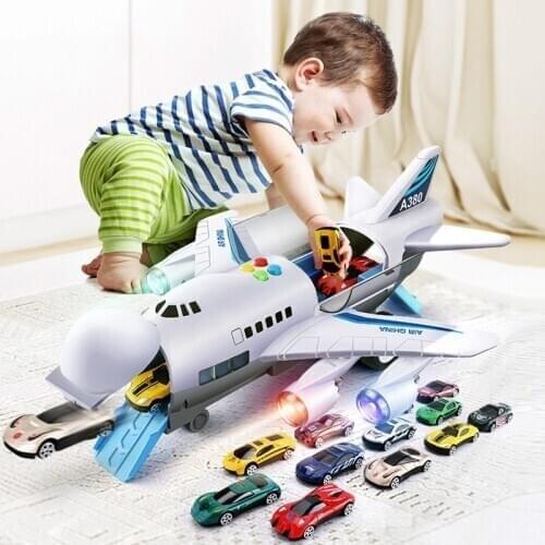 Kids Toys Simulation Track Inertia Airplane Music Stroy Light Diecasts Vehicles Passenger Plane Educational Car Boys Toys