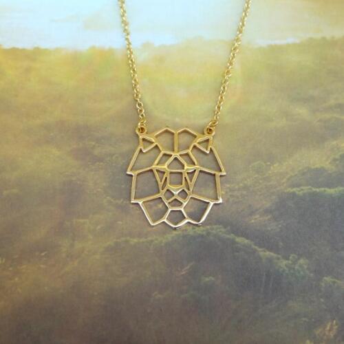 Lion Head, Animal Necklace, Geometric Necklace, Wild Animal, Woodland Necklace, Lion jewelry, Animal Gift, Birthday gift