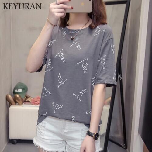 KEYURAN Women's T-shirts With Inscriptions