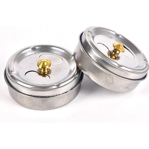 Round Spinning Ashtray With Cover Practical Smoking Accessories Stainless Steel Ashtray Lid Rotation Fully Enclosed Home Gadgets