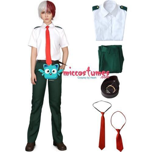 My Hero Academia Summer School Uniform Cosplay Costume for Men with Long Tie and Short Tie