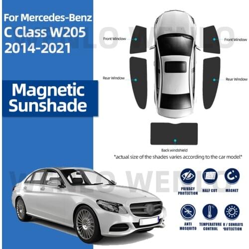 For Mercedes-Benz C Class W205 2014-2021 Magnetic Car Sunshade Windshield Windows Car Sun Shade Sunscreen Mesh