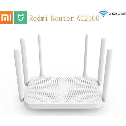 Xiaomi Red mi Router AC2100 Gigabit 2.4G 5.0GHz strengthen Dual-Band 2033Mbps Wireless Wifi Repeater 6 High Gain Antennas Wider