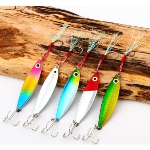 1PCS Sequins Metal Spinner Jig Hard Bait Saltwater Jigging Lead Fishing Lure Laser Body Sinking Bait Fishing Accessories