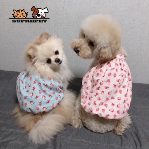 Printed Cute Small Dog Dress Flexible Cotton Short Dog Clothes for Yorkshire Clothes Puppy Dress Girl Vestidos Para Perritas