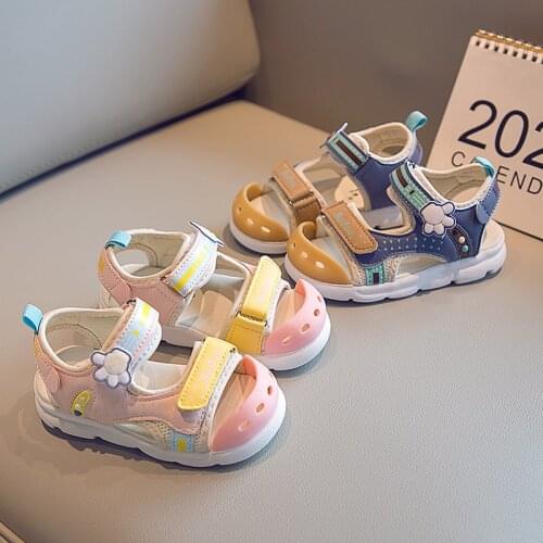 2021 summer new baby infant functional sandals boys soft sole beach shoes girls cute cartoon comfortable sandals