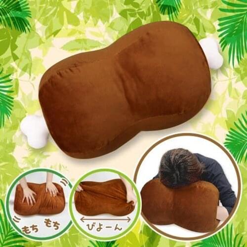 Kawaii Bone Food Plush Pillow Chicken Leg Stuffed Plushies Toy Detachable Creative Cute Nap Throw Pillows Decor Home Office