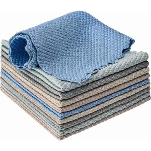 Fish Scale Microfiber Polishing Cleaning Cloth-10 Pack Lint-Free Towels,Microfiber Cleaning Cloth