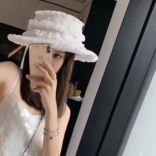 Summer web celebrity in same sunscreen lace and sunbonnet hat big beach brim female natural straw hat