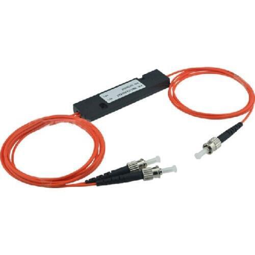 ST UPC 1X2 Fiber Optic FTTH Splitter FBT Optical Coupler Steel Pipe type 1x2 ST PC Singlemode simplex plc optical splitter