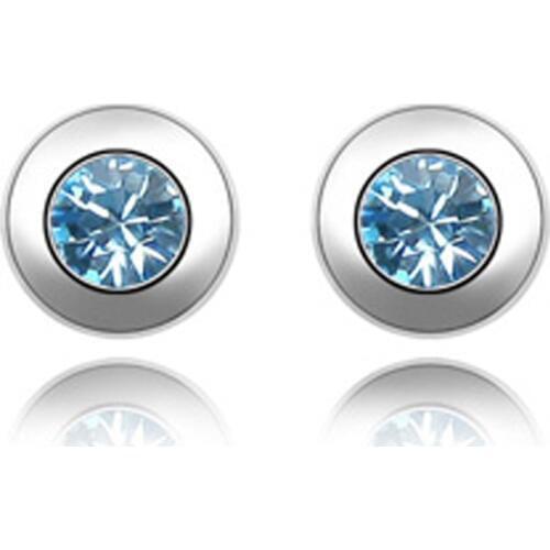 11 Colors Real Austrian Crystals White Gold Color Brand Stud earrings for women Fashion New Sale Hot 82339Seablue