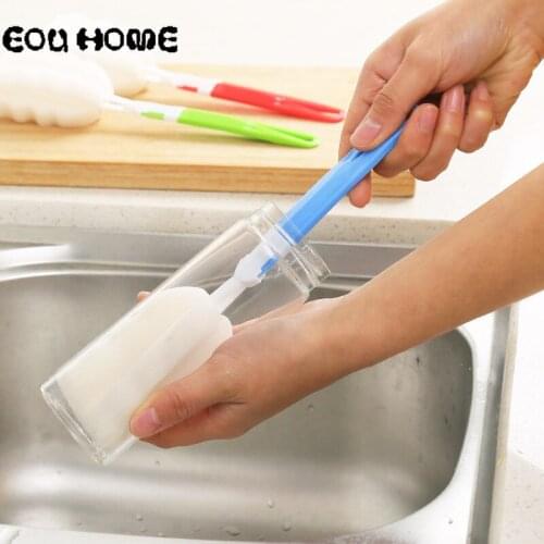 1 Pcs Hangable Kitchen Long Handle Sponge Cleaning Cup Brush Multifunctional Decontamination Tea Glass Bottle Kitchen Wash Tool
