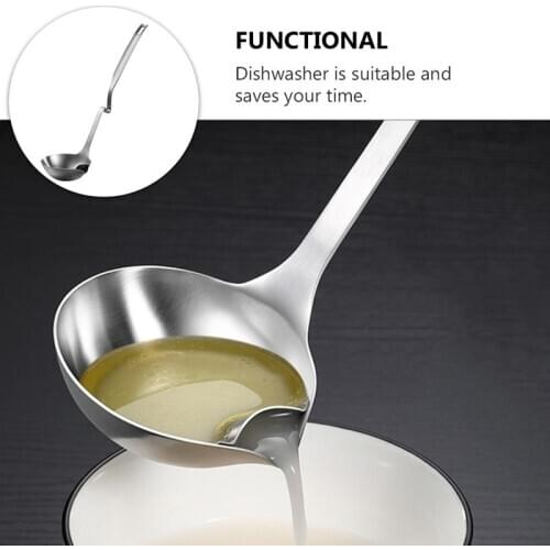 1pc Stainless Steel Oil Filter Spoon Soup Scoop Colander Hot Pot Soup Ladle With Filter Hole Kitchen Cookware Oil Filter Ladle