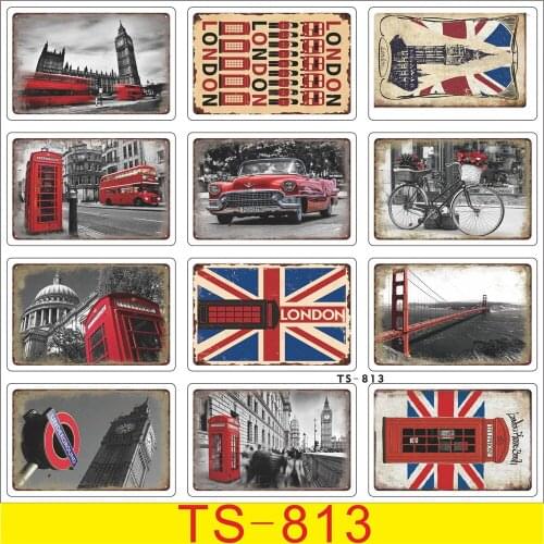 12pcs London City /Eiffel Tower/ Paris Street /Bus/ travel Vintage Retro decor car stickers house decoration Gift sticker